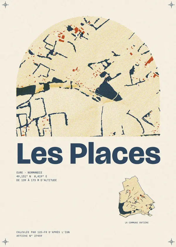 Affiche de Les Places, calculée par 123-fr d'après l'IGN