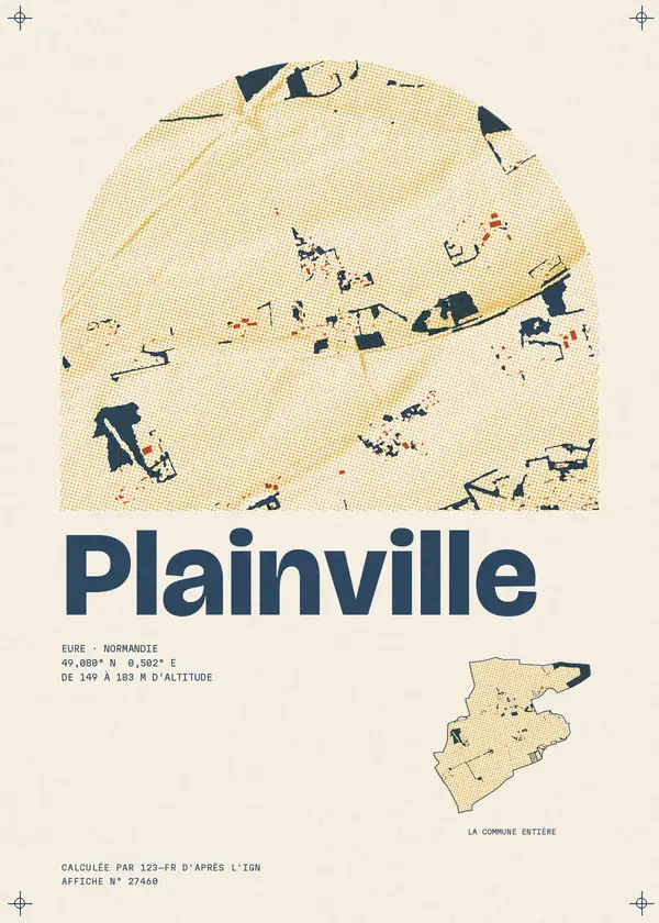 Affiche de Plainville, calculée par 123-fr d'après l'IGN
