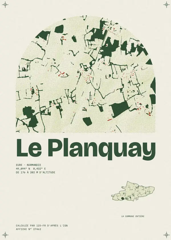Affiche de Le Planquay, calculée par 123-fr d'après l'IGN