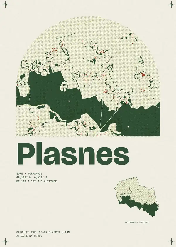 Affiche de Plasnes, calculée par 123-fr d'après l'IGN