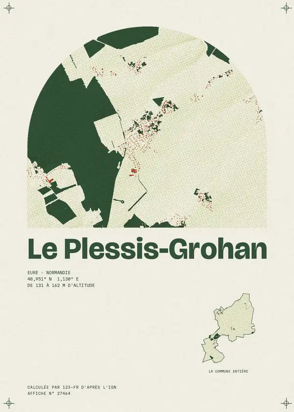 Affiche de Le Plessis-Grohan, calculée par 123-fr d'après l'IGN