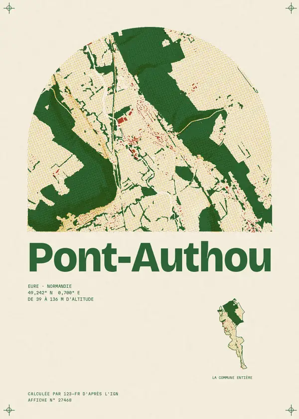 Affiche de Pont-Authou, calculée par 123-fr d'après l'IGN