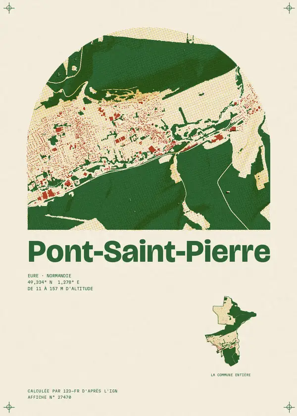 Affiche de Pont-Saint-Pierre, calculée par 123-fr d'après l'IGN