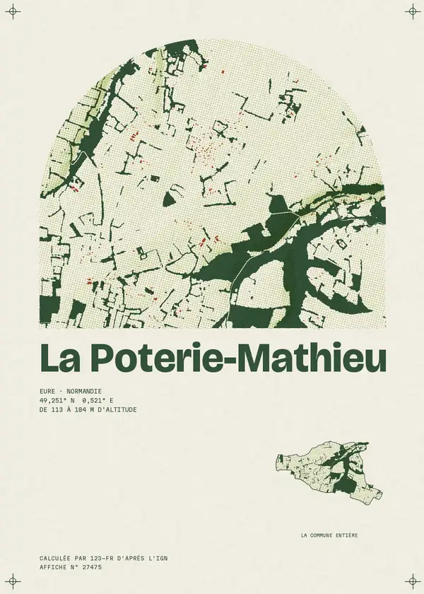 Affiche de La Poterie-Mathieu, calculée par 123-fr d'après l'IGN