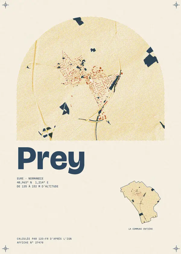 Affiche de Prey, calculée par 123-fr d'après l'IGN