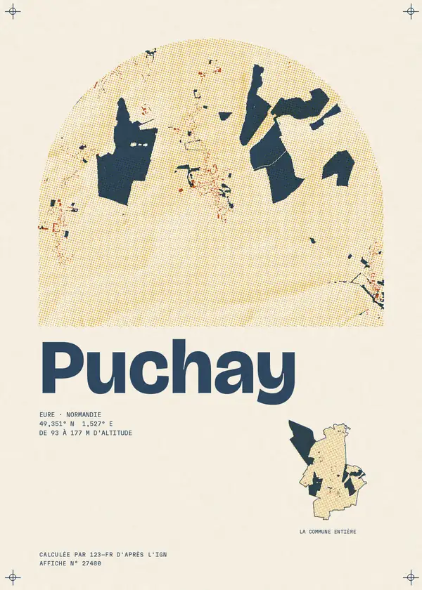 Affiche de Puchay, calculée par 123-fr d'après l'IGN