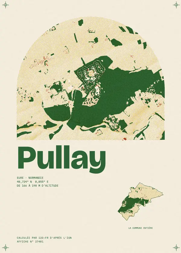 Affiche de Pullay, calculée par 123-fr d'après l'IGN