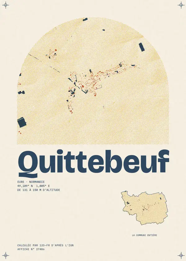 Affiche de Quittebeuf, calculée par 123-fr d'après l'IGN