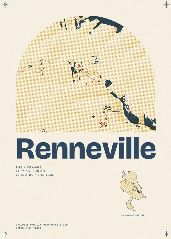 Affiche de Renneville, calculée par 123-fr d'après l'IGN
