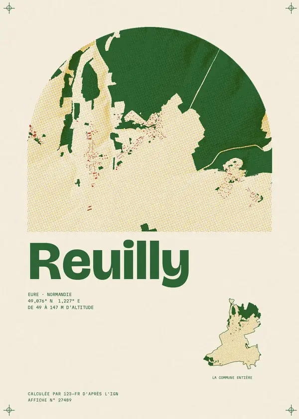 Affiche de Reuilly, calculée par 123-fr d'après l'IGN