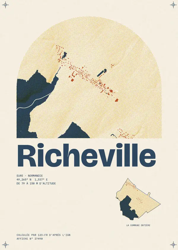 Affiche de Richeville, calculée par 123-fr d'après l'IGN