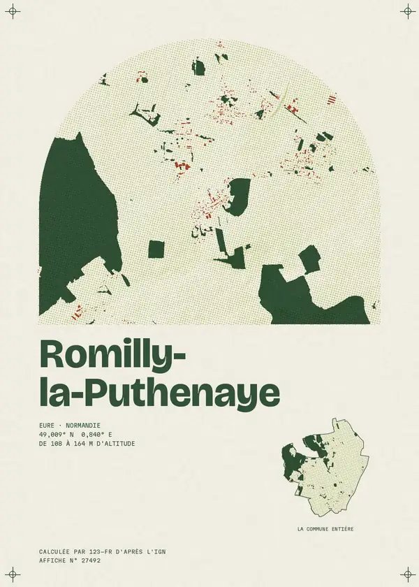 Affiche de Romilly-la-Puthenaye, calculée par 123-fr d'après l'IGN