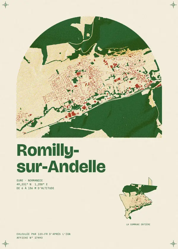 Affiche de Romilly-sur-Andelle, calculée par 123-fr d'après l'IGN
