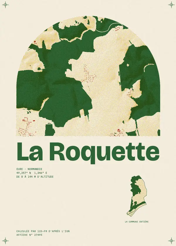 Affiche de La Roquette, calculée par 123-fr d'après l'IGN