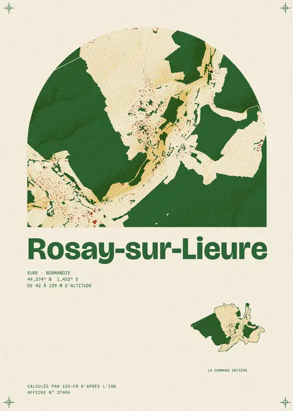 Affiche de Rosay-sur-Lieure, calculée par 123-fr d'après l'IGN