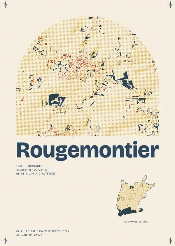 Affiche de Rougemontier, calculée par 123-fr d'après l'IGN