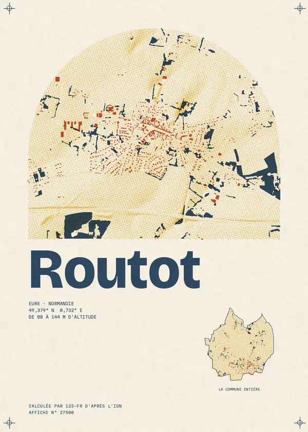 Affiche de Routot, calculée par 123-fr d'après l'IGN