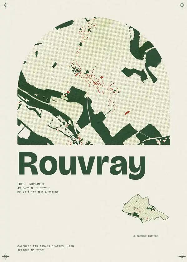Affiche de Rouvray, calculée par 123-fr d'après l'IGN