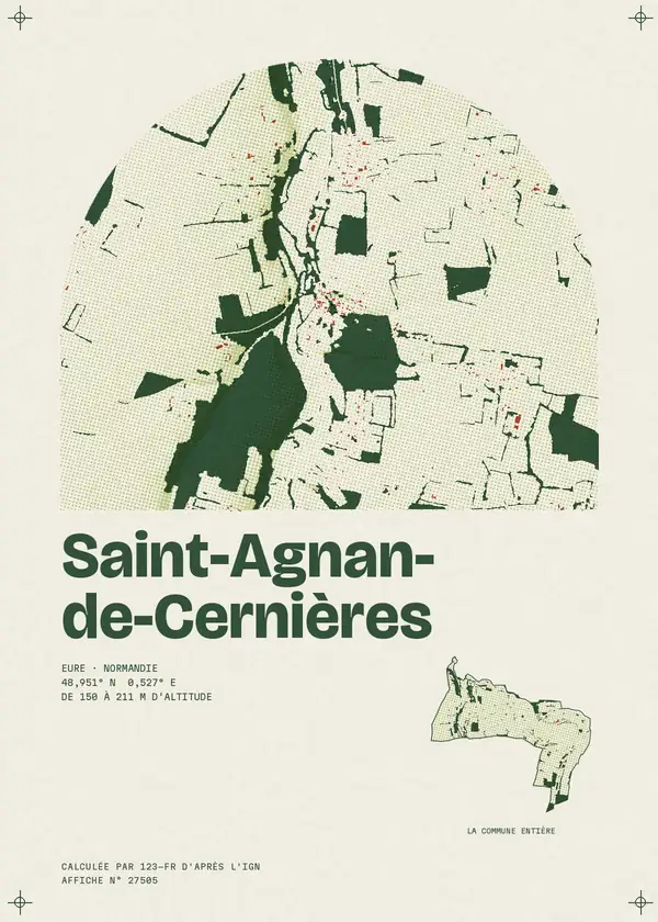Affiche de Saint-Agnan-de-Cernières, calculée par 123-fr d'après l'IGN