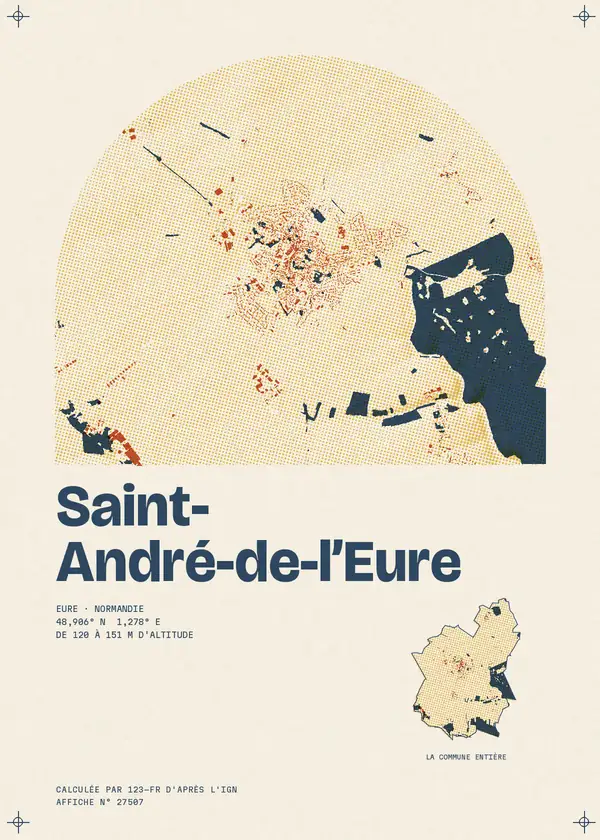 Affiche de Saint-André-de-l'Eure, calculée par 123-fr d'après l'IGN