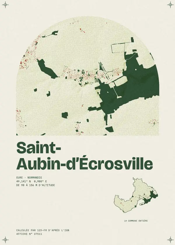 Affiche de Saint-Aubin-d'Écrosville, calculée par 123-fr d'après l'IGN