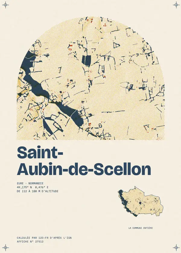 Affiche de Saint-Aubin-de-Scellon, calculée par 123-fr d'après l'IGN