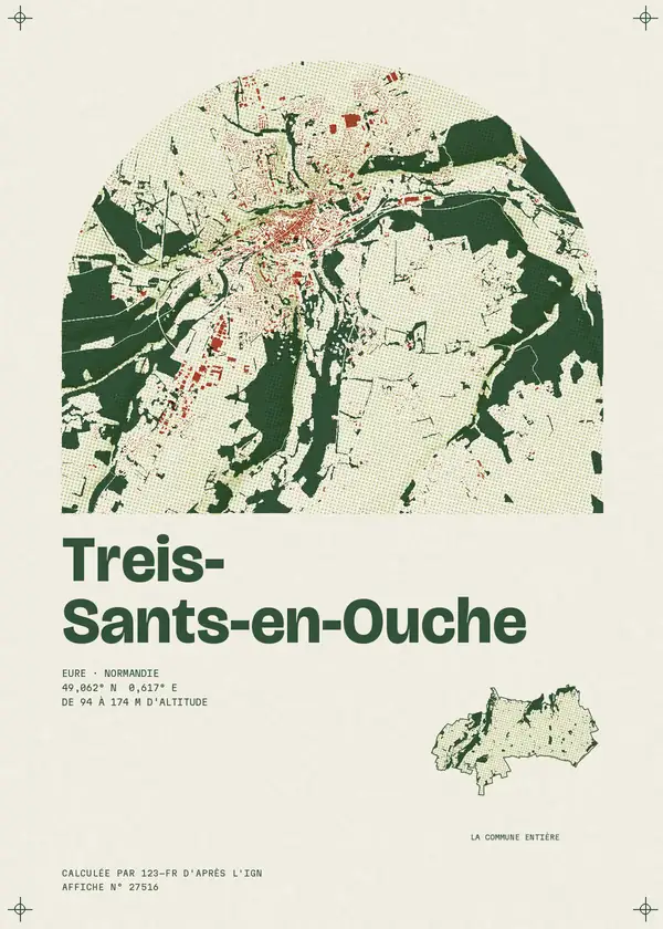 Affiche de Treis-Sants-en-Ouche, calculée par 123-fr d'après l'IGN