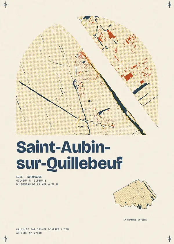 Affiche de Saint-Aubin-sur-Quillebeuf, calculée par 123-fr d'après l'IGN