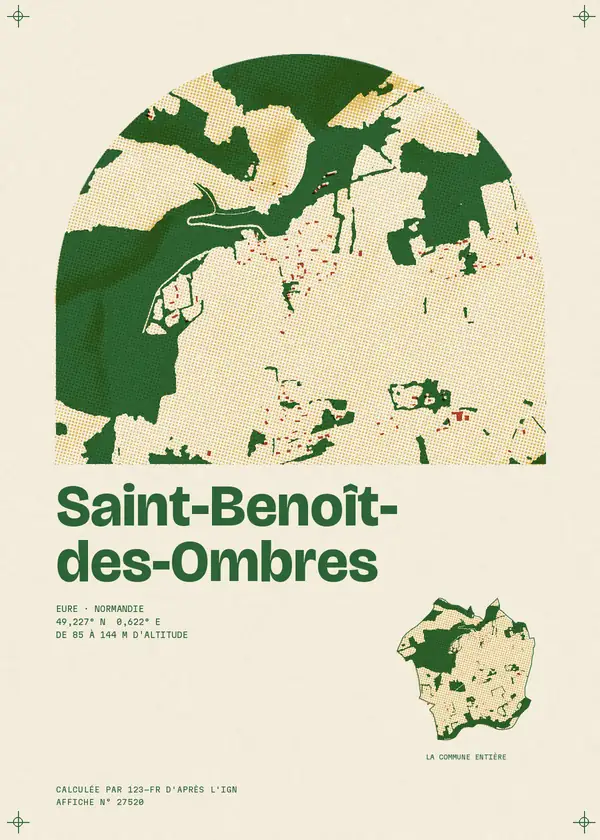 Affiche de Saint-Benoît-des-Ombres, calculée par 123-fr d'après l'IGN