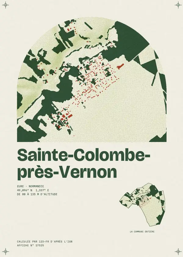 Affiche de Sainte-Colombe-près-Vernon, calculée par 123-fr d'après l'IGN