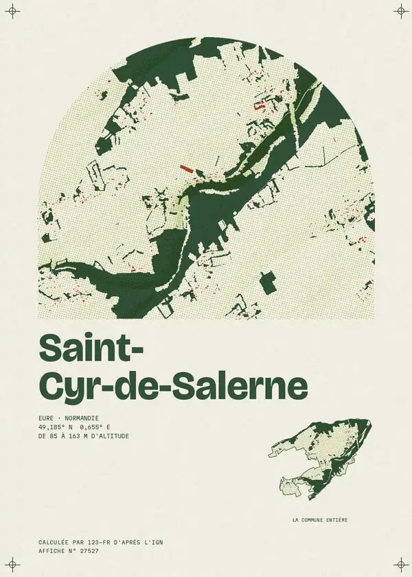 Affiche de Saint-Cyr-de-Salerne, calculée par 123-fr d'après l'IGN