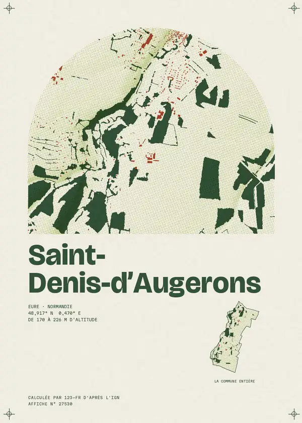 Affiche de Saint-Denis-d'Augerons, calculée par 123-fr d'après l'IGN
