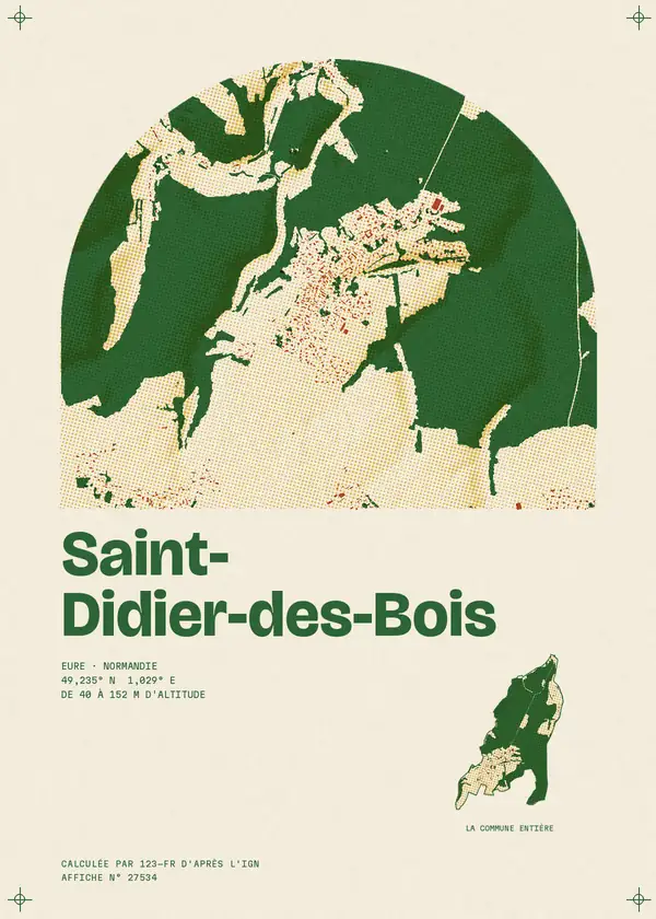 Affiche de Saint-Didier-des-Bois, calculée par 123-fr d'après l'IGN