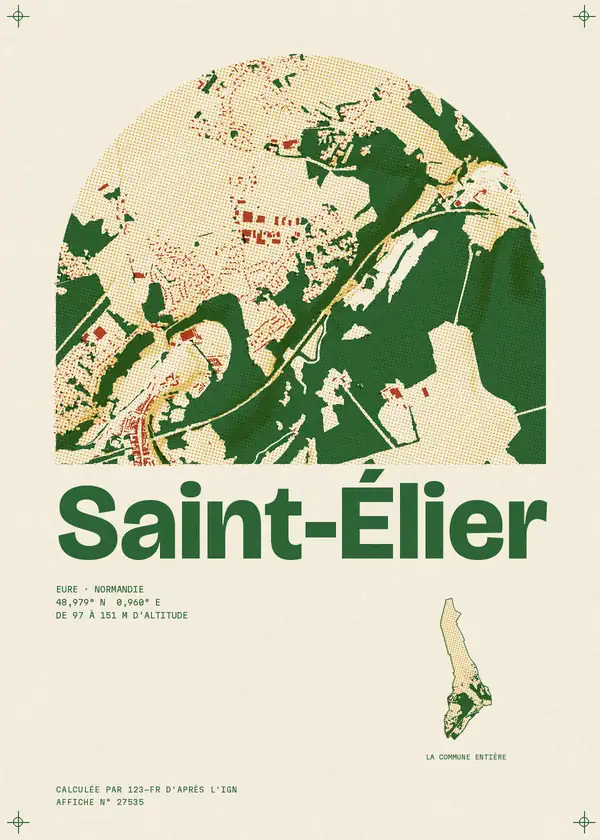 Affiche de Saint-Élier, calculée par 123-fr d'après l'IGN