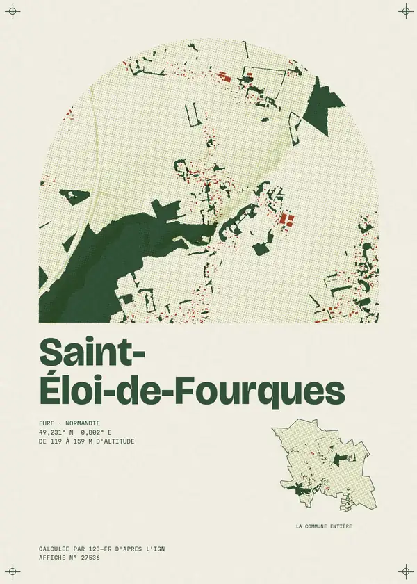 Affiche de Saint-Éloi-de-Fourques, calculée par 123-fr d'après l'IGN