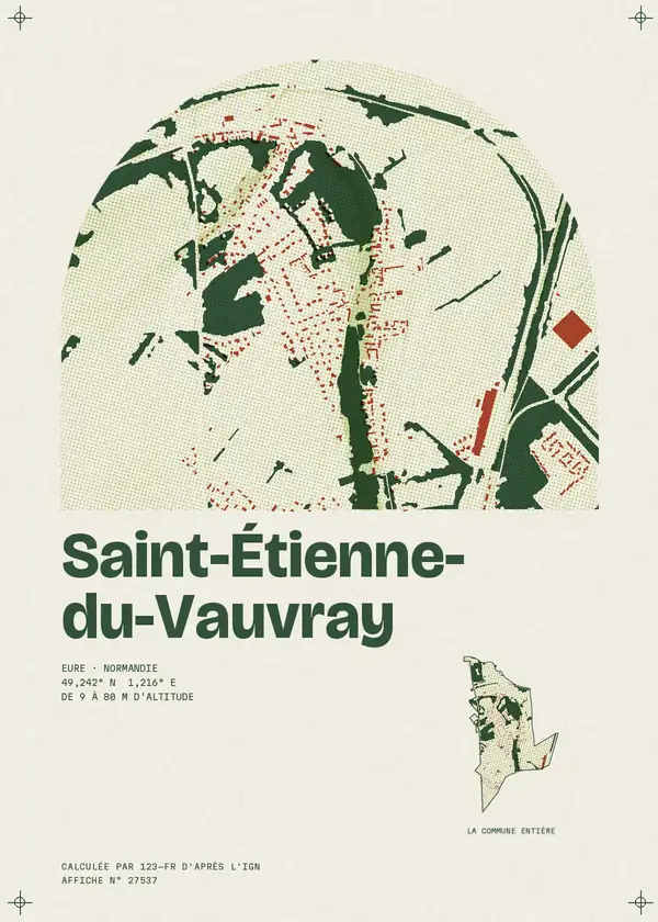 Affiche de Saint-Étienne-du-Vauvray, calculée par 123-fr d'après l'IGN