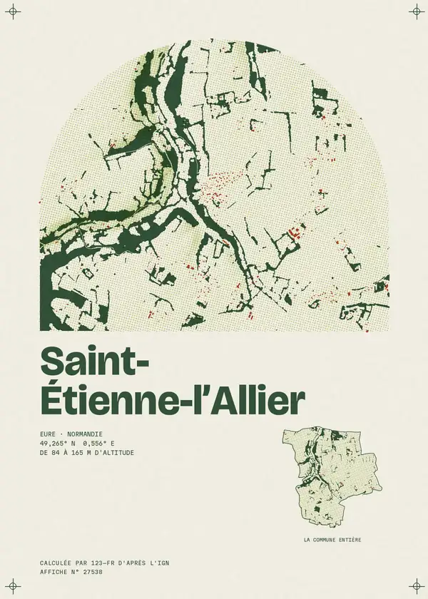 Affiche de Saint-Étienne-l'Allier, calculée par 123-fr d'après l'IGN
