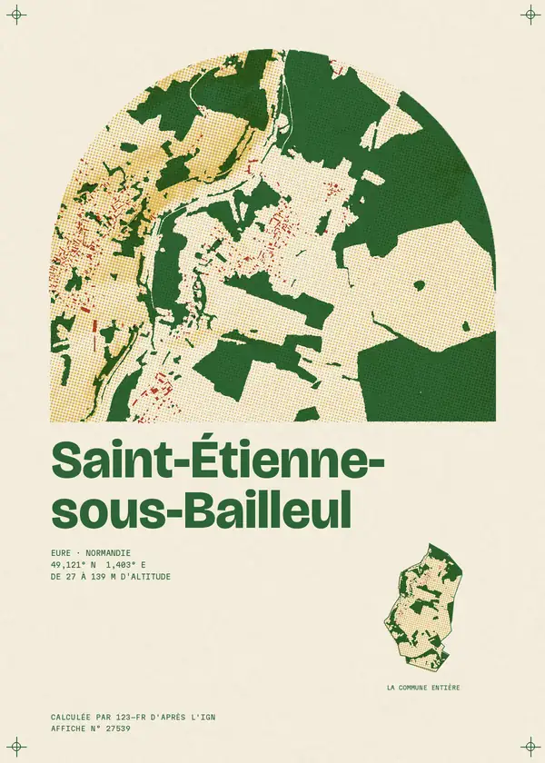 Affiche de Saint-Étienne-sous-Bailleul, calculée par 123-fr d'après l'IGN
