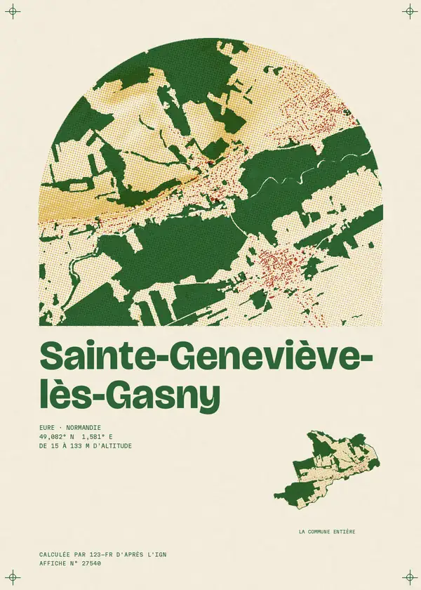 Affiche de Sainte-Geneviève-lès-Gasny, calculée par 123-fr d'après l'IGN