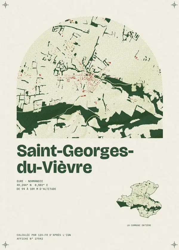 Affiche de Saint-Georges-du-Vièvre, calculée par 123-fr d'après l'IGN