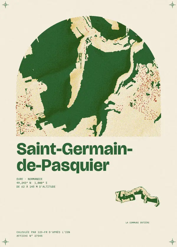 Affiche de Saint-Germain-de-Pasquier, calculée par 123-fr d'après l'IGN
