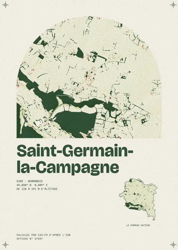Affiche de Saint-Germain-la-Campagne, calculée par 123-fr d'après l'IGN