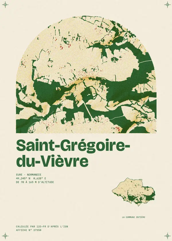 Affiche de Saint-Grégoire-du-Vièvre, calculée par 123-fr d'après l'IGN