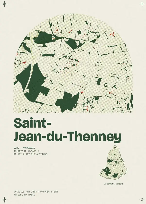 Affiche de Saint-Jean-du-Thenney, calculée par 123-fr d'après l'IGN
