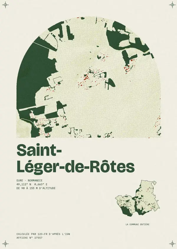 Affiche de Saint-Léger-de-Rôtes, calculée par 123-fr d'après l'IGN