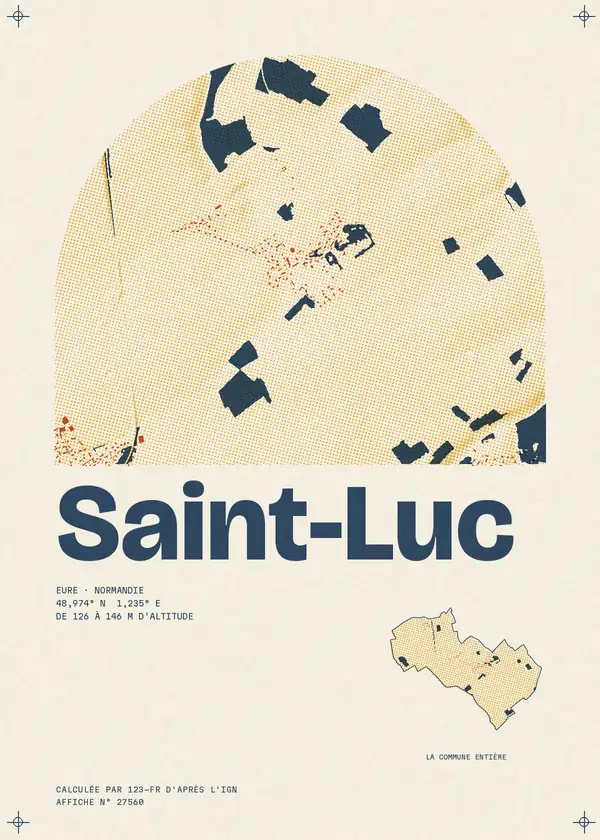 Affiche de Saint-Luc, calculée par 123-fr d'après l'IGN