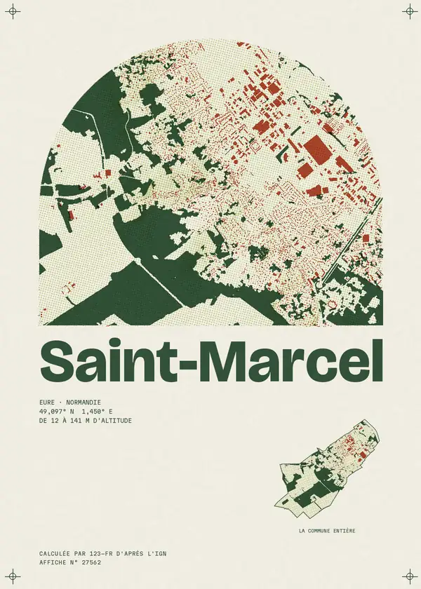 Affiche de Saint-Marcel, calculée par 123-fr d'après l'IGN