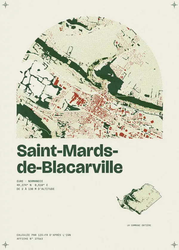 Affiche de Saint-Mards-de-Blacarville, calculée par 123-fr d'après l'IGN