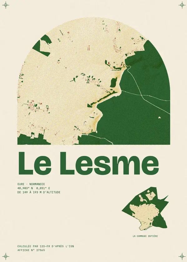 Affiche de Le Lesme, calculée par 123-fr d'après l'IGN