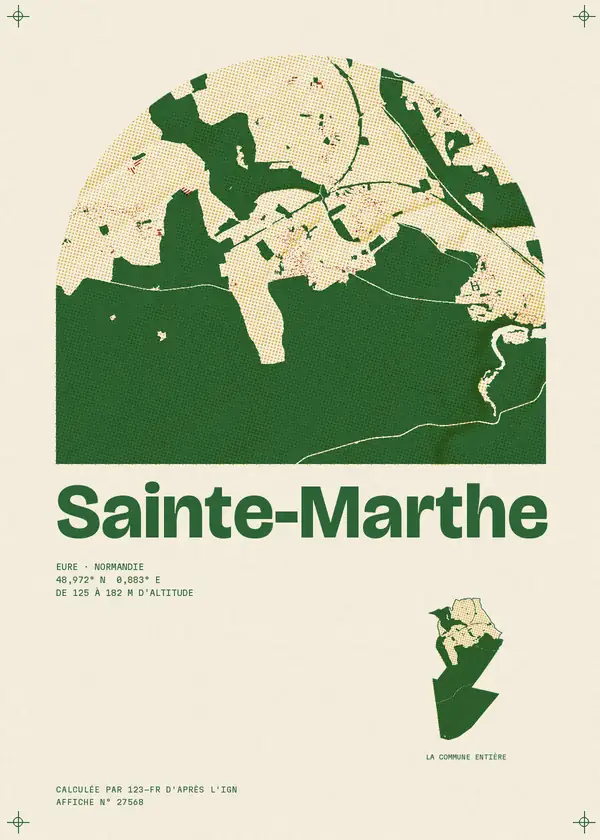 Affiche de Sainte-Marthe, calculée par 123-fr d'après l'IGN